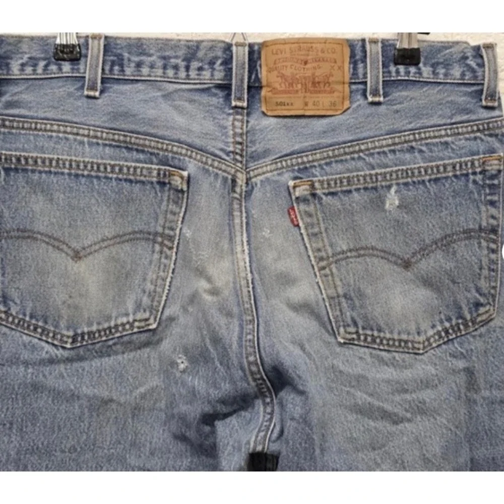 Vintage Levis 501XX Jeans Mens 40x36 Light Wash Straight Leg Button Fly USA 90s